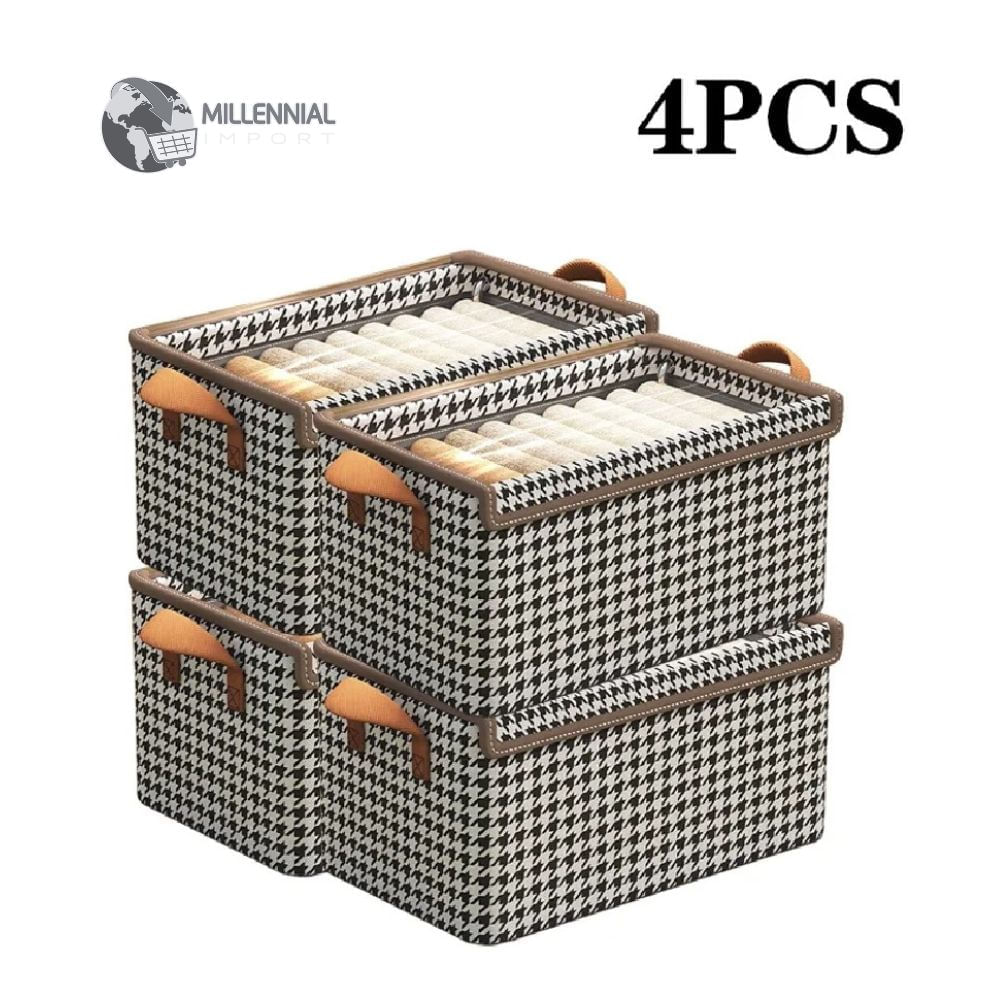 4 Pcs Organizador De Ropa con Tapa y Varillas