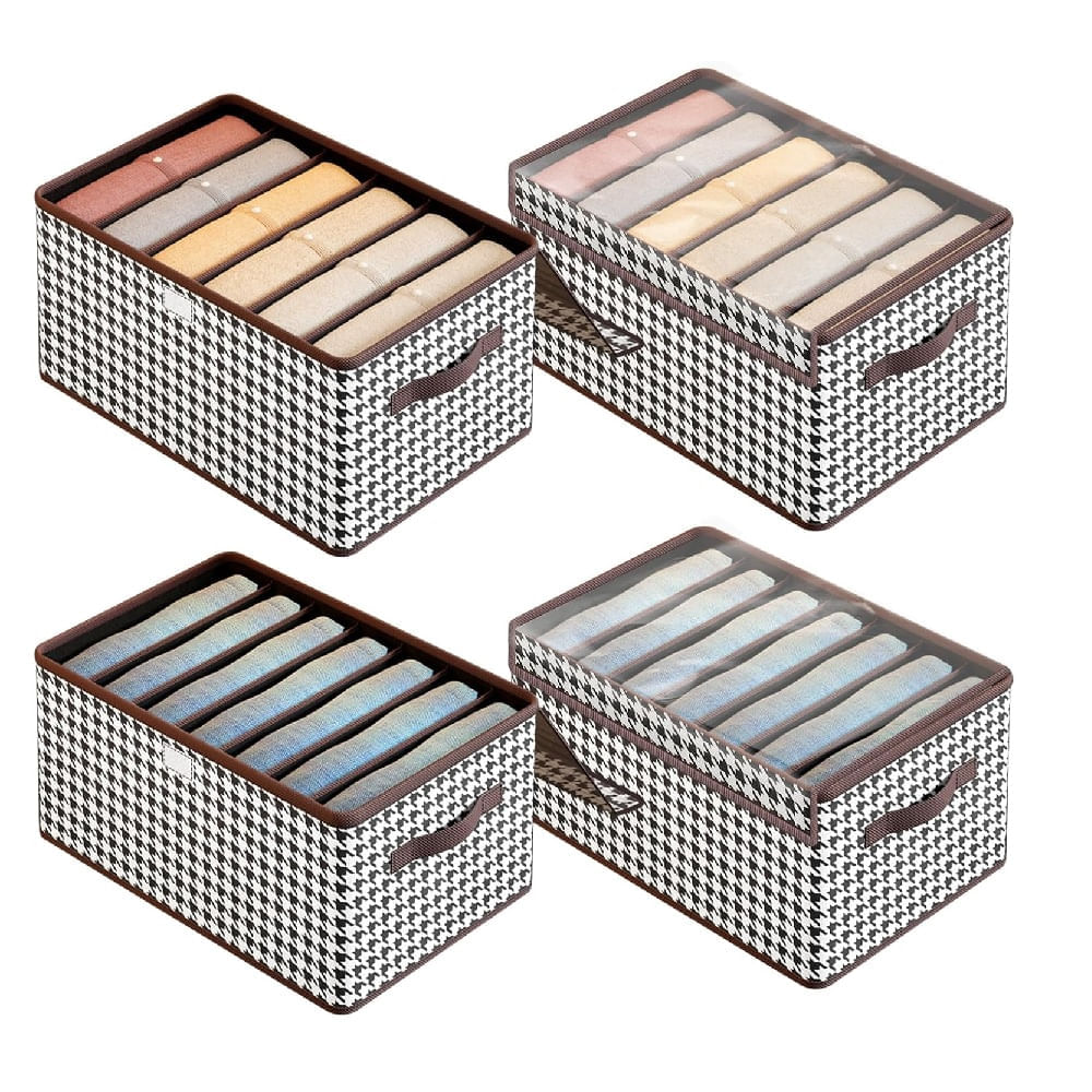 4 Pcs Organizador Plegable De Ropa con Tapa y Divisiones