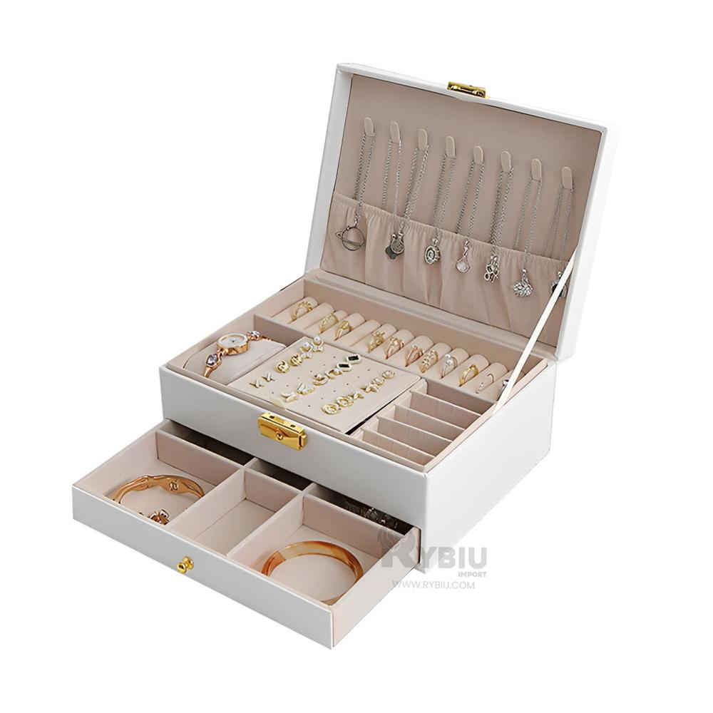 Estuche Atractivo para Joyas Blanco Y+Envoltorio de Regalo