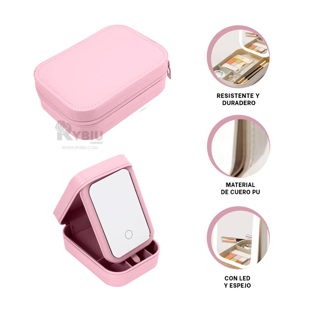 Cajon Bonito con Luces Led Rosado Y+Regalo Ligas para Peinar