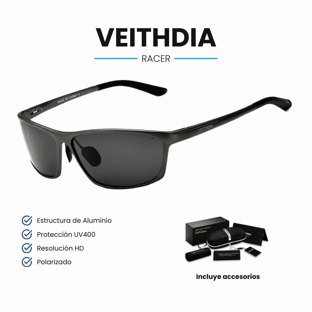 Lentes de Sol VEITHDIA Racer - Polarizados - UV400 - Gris