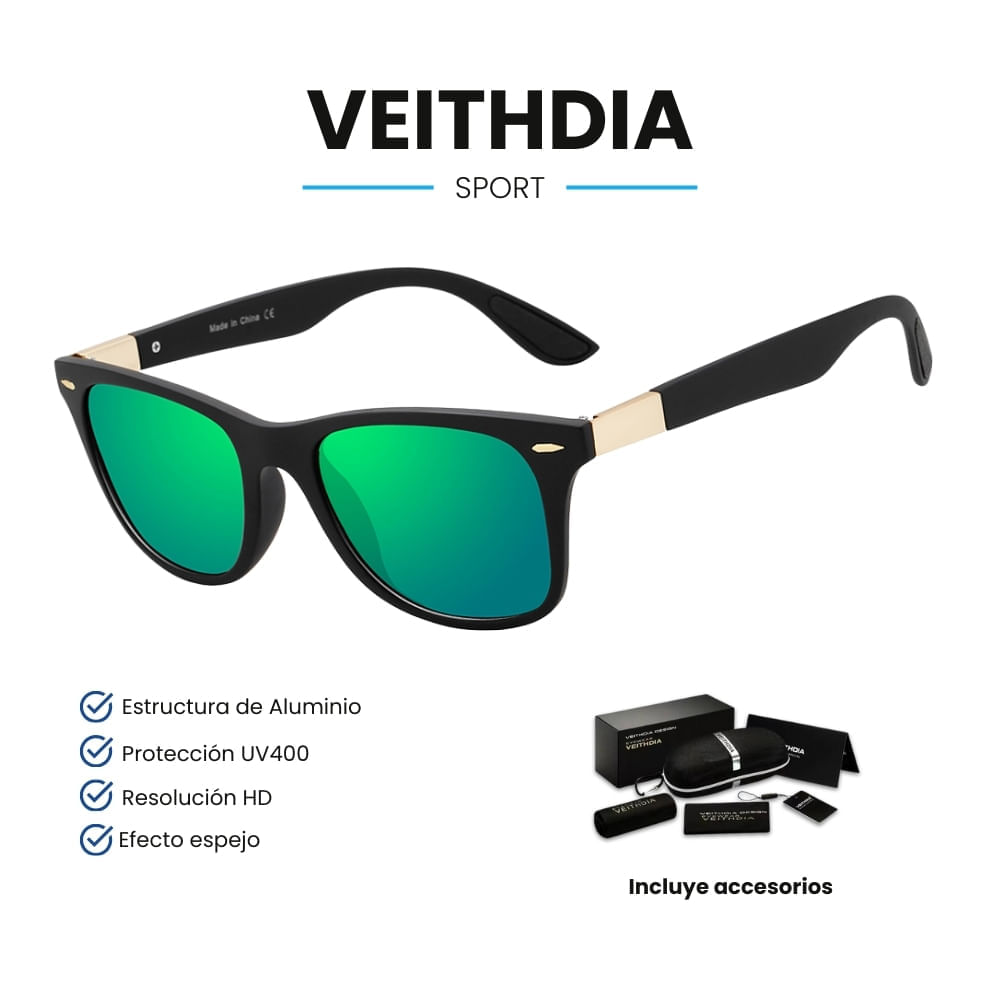 Lentes de Sol VEITHDIA Sport - Polarizados - UV400 - Verde