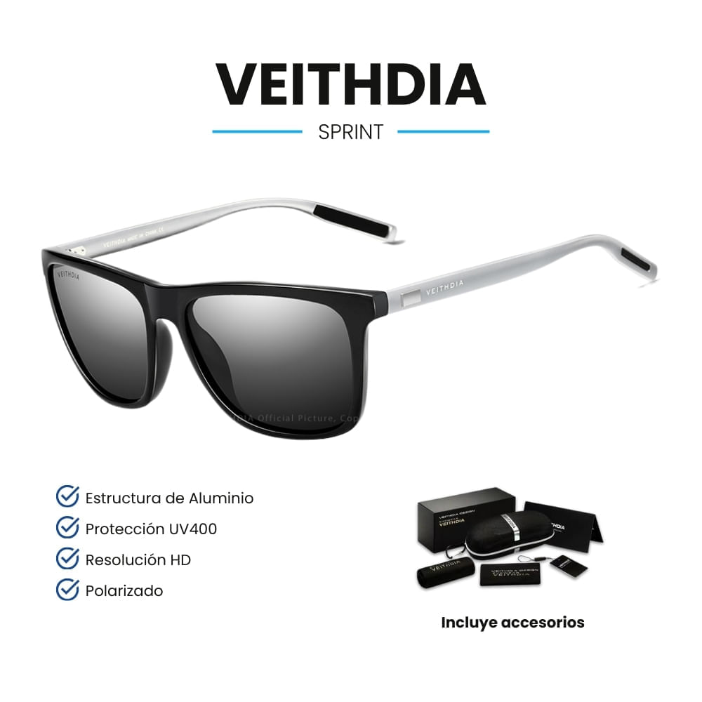 Lentes de Sol VEITHDIA Sprint - Polarizados - UV400 - Gris