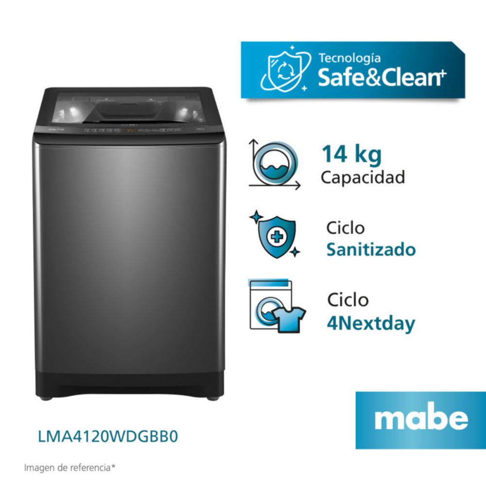 Lavadora Automática Mabe 14KG LMA4120WDGBB0 Diamond Gray