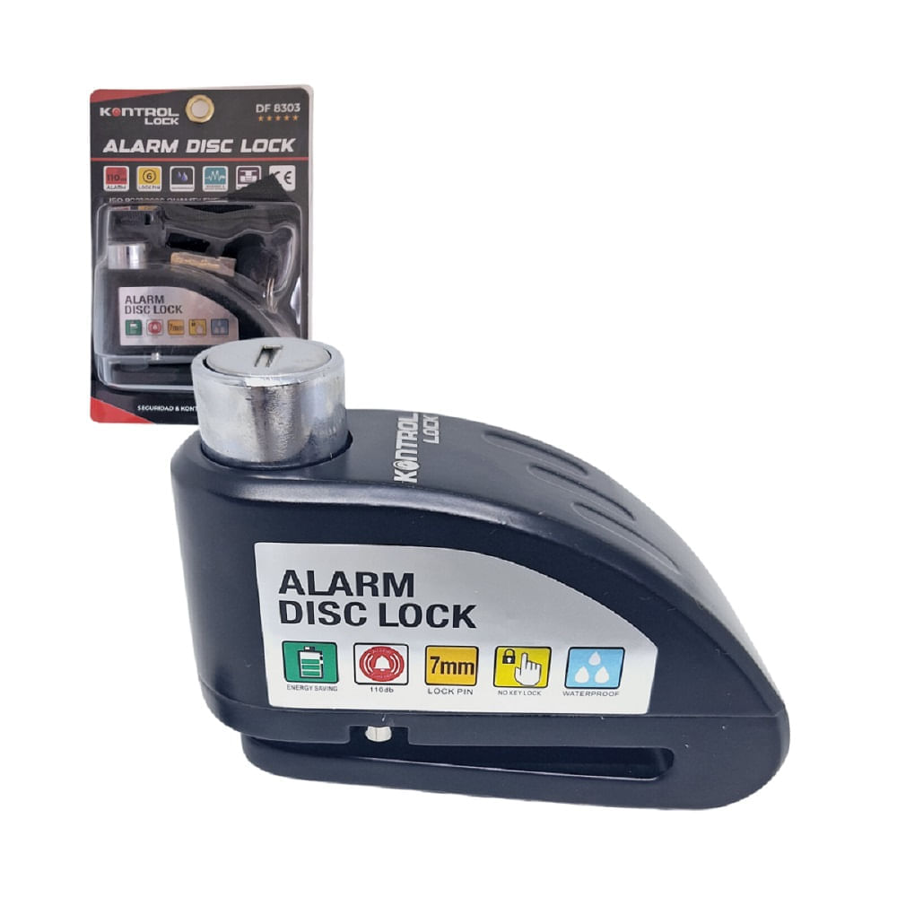 Candado de Seguridad Pesado para Disco de Moto con Alarma Kontrol
