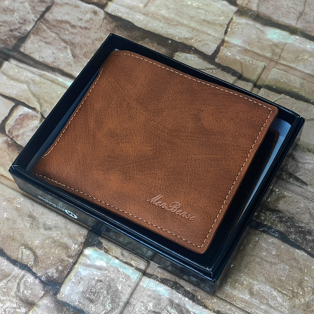 Billetera de cuero Menbense - Elegante M2 - Marrón