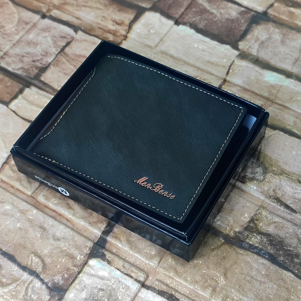 Billetera de cuero Menbense - Elegante M2 - Negro