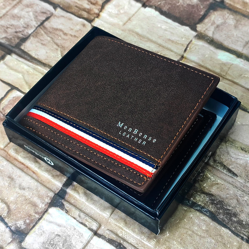 Billetera de cuero Menbense - Elegante M4 - Marrón