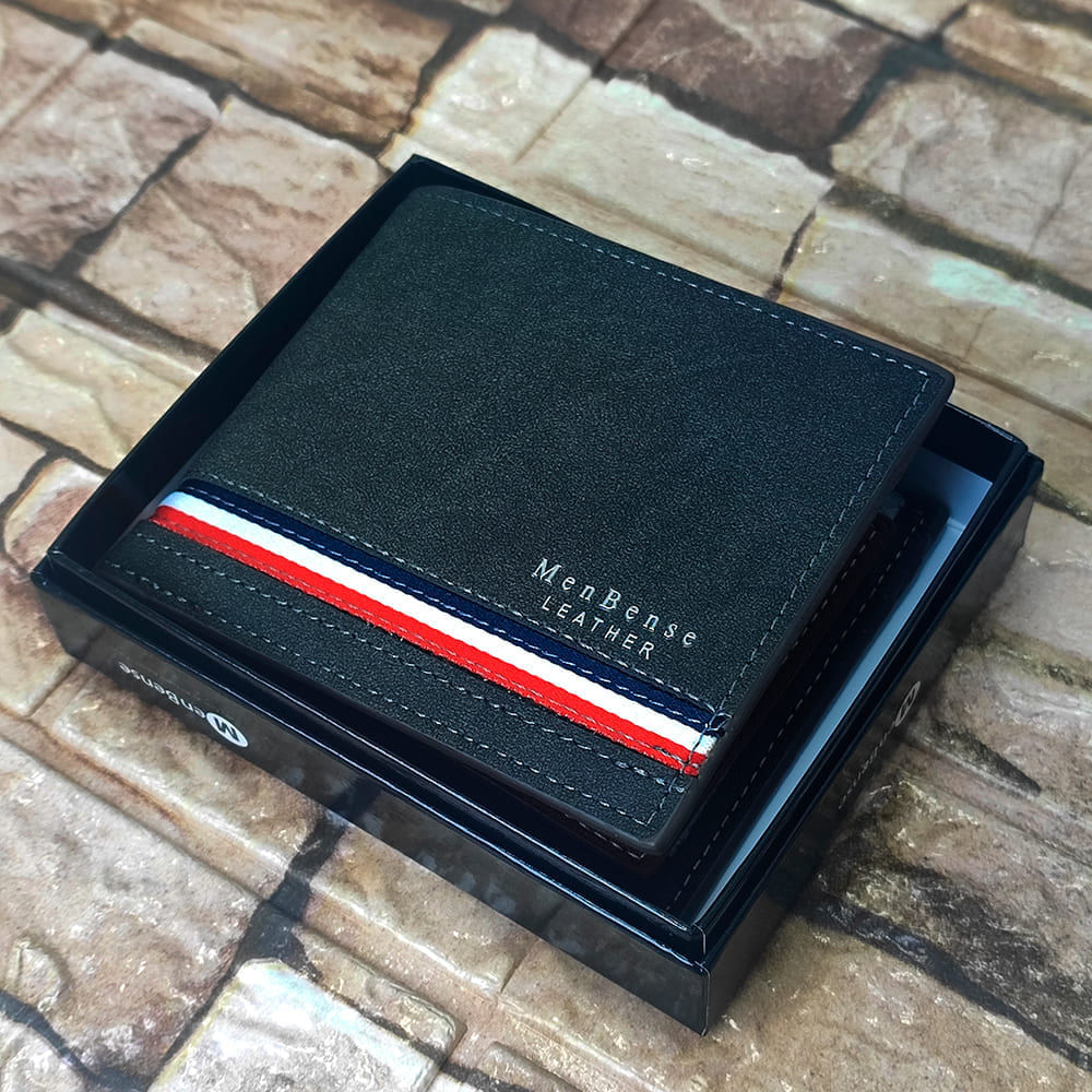 Billetera de cuero Menbense - Elegante M4 - Negro