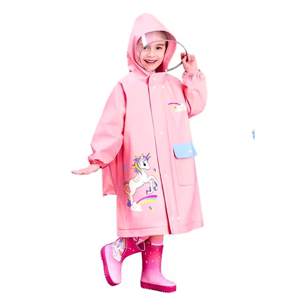 Poncho Impermeable Para Niñas Color Rosa