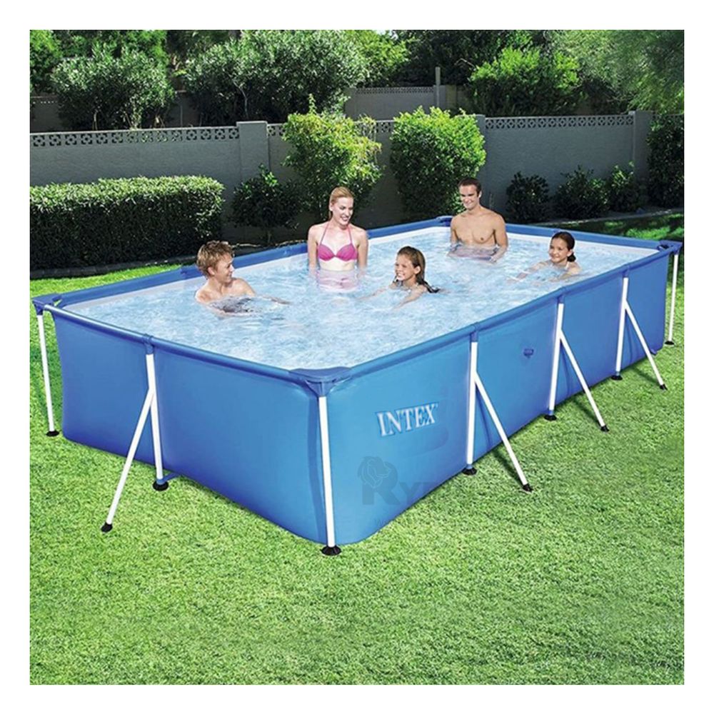 Piscina Borde Solido en Tono Celeste Y+Papel de Regalo Piscina de Forma Rectangular en Azul Y+Papel de Regalo