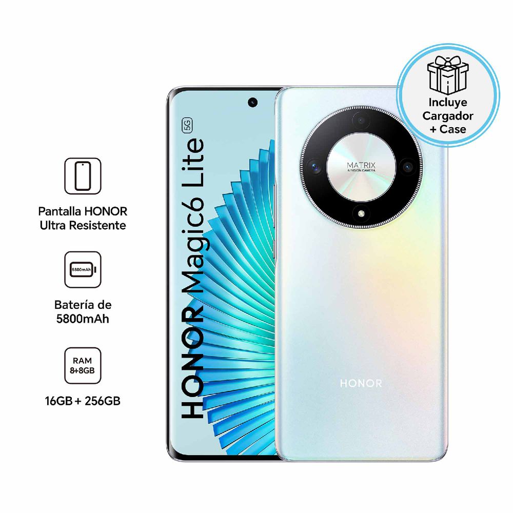 Celular Honor Magic 6 Lite 5G 6.78"" 8GB RAM 256GB Titanium silver