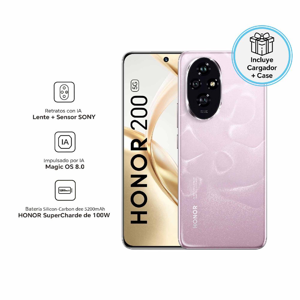 Celular Honor 200 6.7"" 12GB RAM 256GB SSD Coral Pink