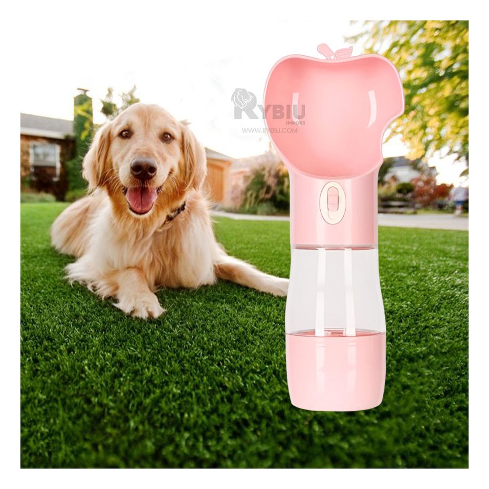 Dispensador de Liquidos para Perros Color Rosado Y+Stickers