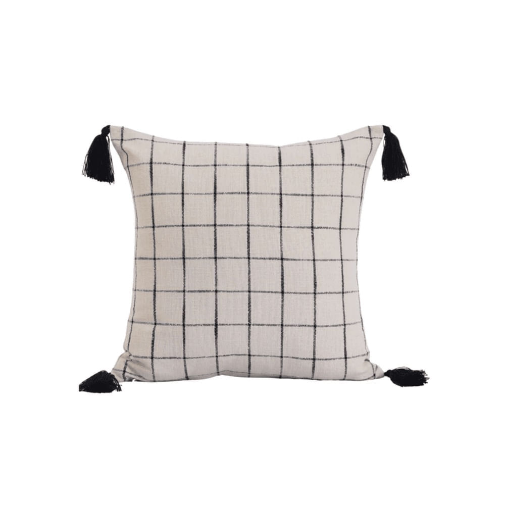 Cojin Decorativo Quadri Pompas Algodon 50x50 cm