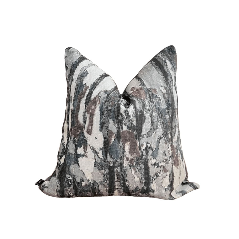 Funda Cojin Marble Gray Brown Jaquart 45x45 cm