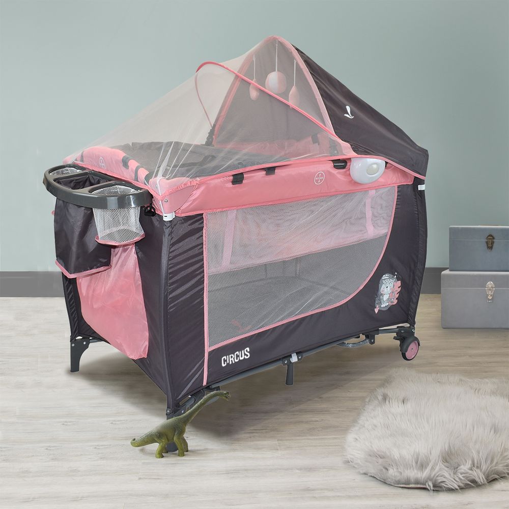 Cuna Corral Para Bebé Circus Rosado