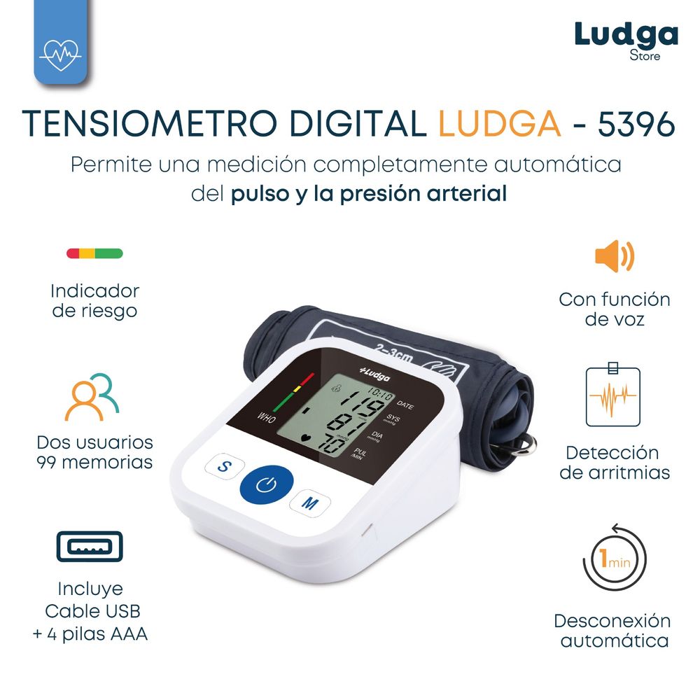 Tensiometro digital de brazo con voz LDG-5396