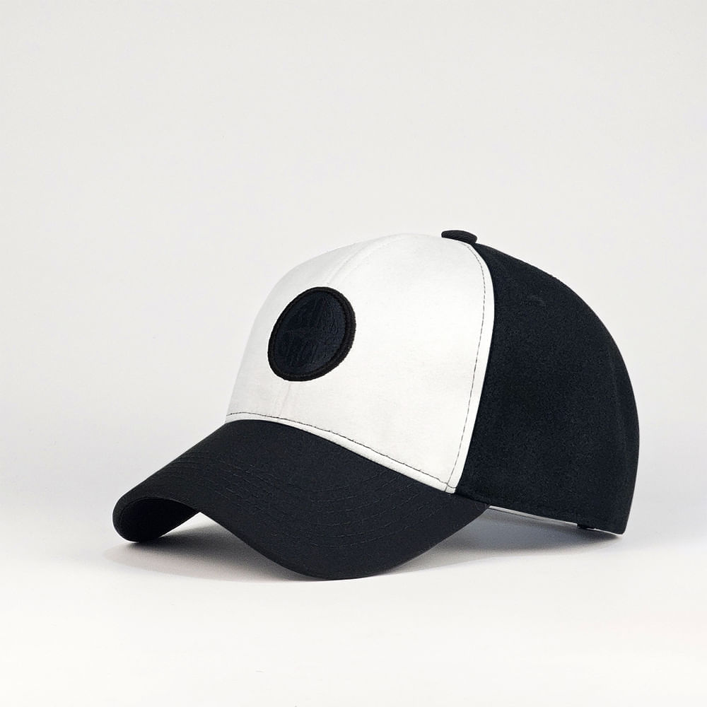 Gorra Bird Jack Terciopelo y Casimir Perla con negro Bordado Redondo Negro