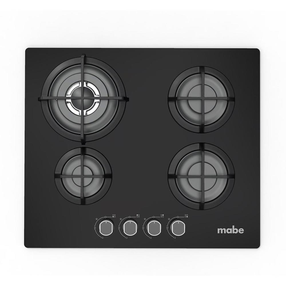 Cocina Encimera Empotrable a Gas de 4 Hornillas 60cm Mabe PM6045GV0 Negro