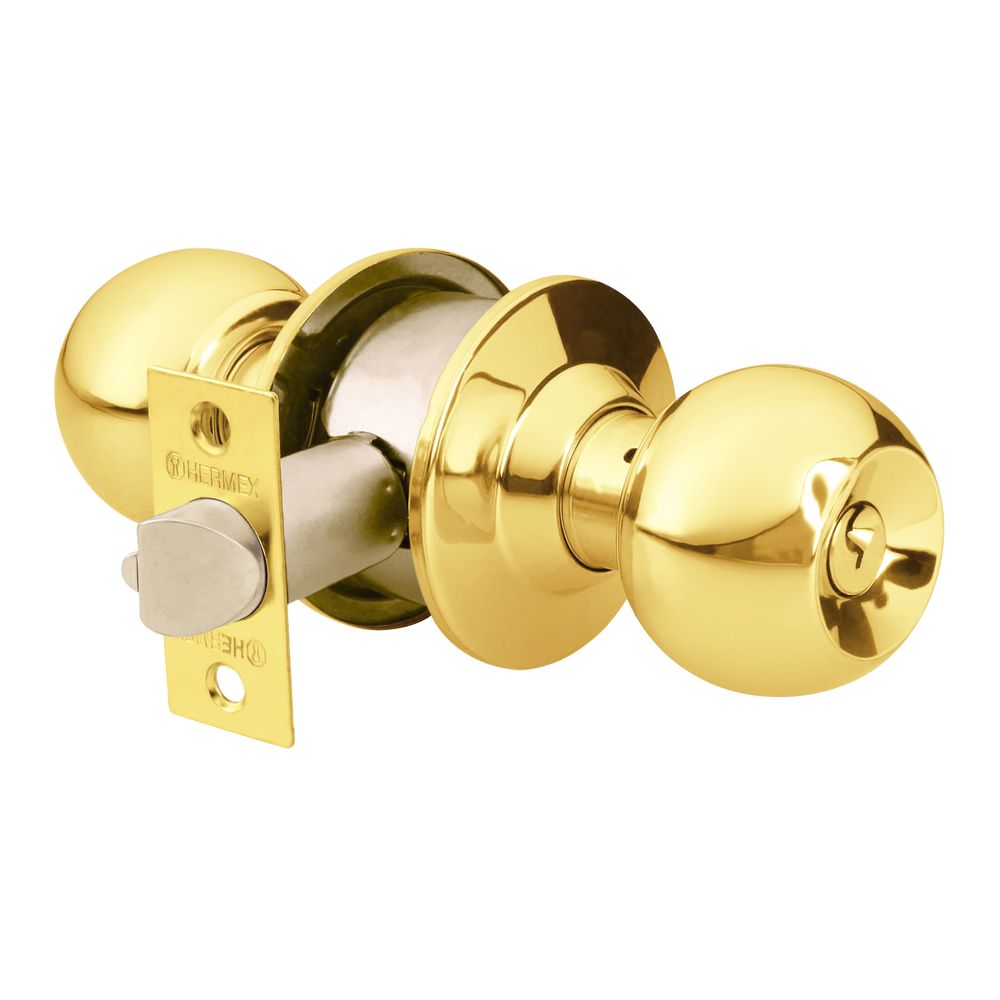 Cerradura de Pomo Dormitorio Dorado Hermex 43473