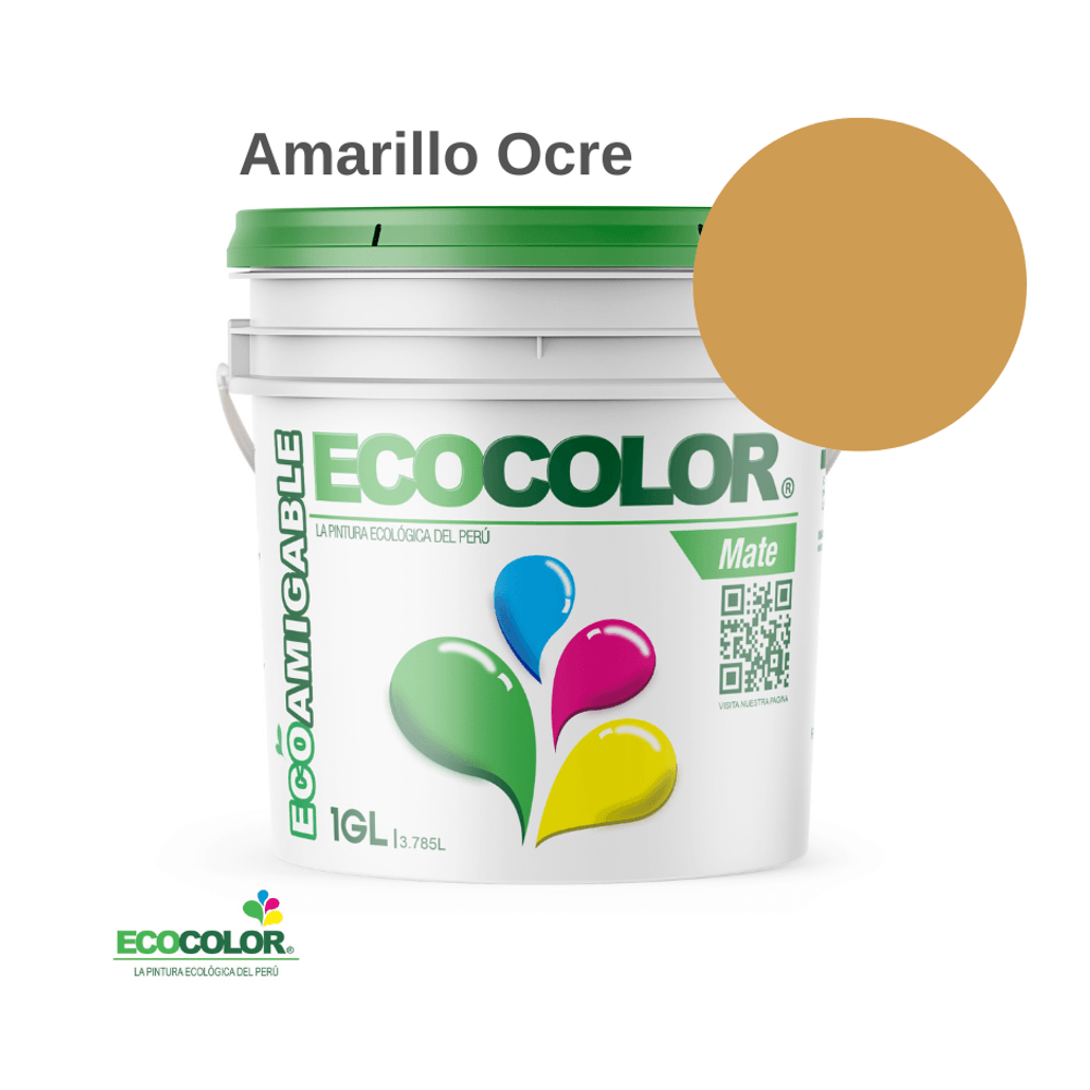 Pintura Ecológica MATE 1 Galón Amarillo Ocre