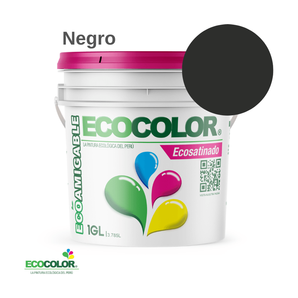 Pintura Ecológica ECOSATINADO 1 Galón Negro