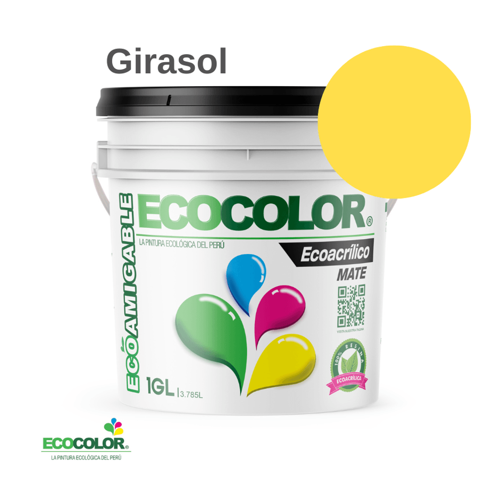 Pintura Ecológica ECOACRILICO MATE 1 Galón Girasol