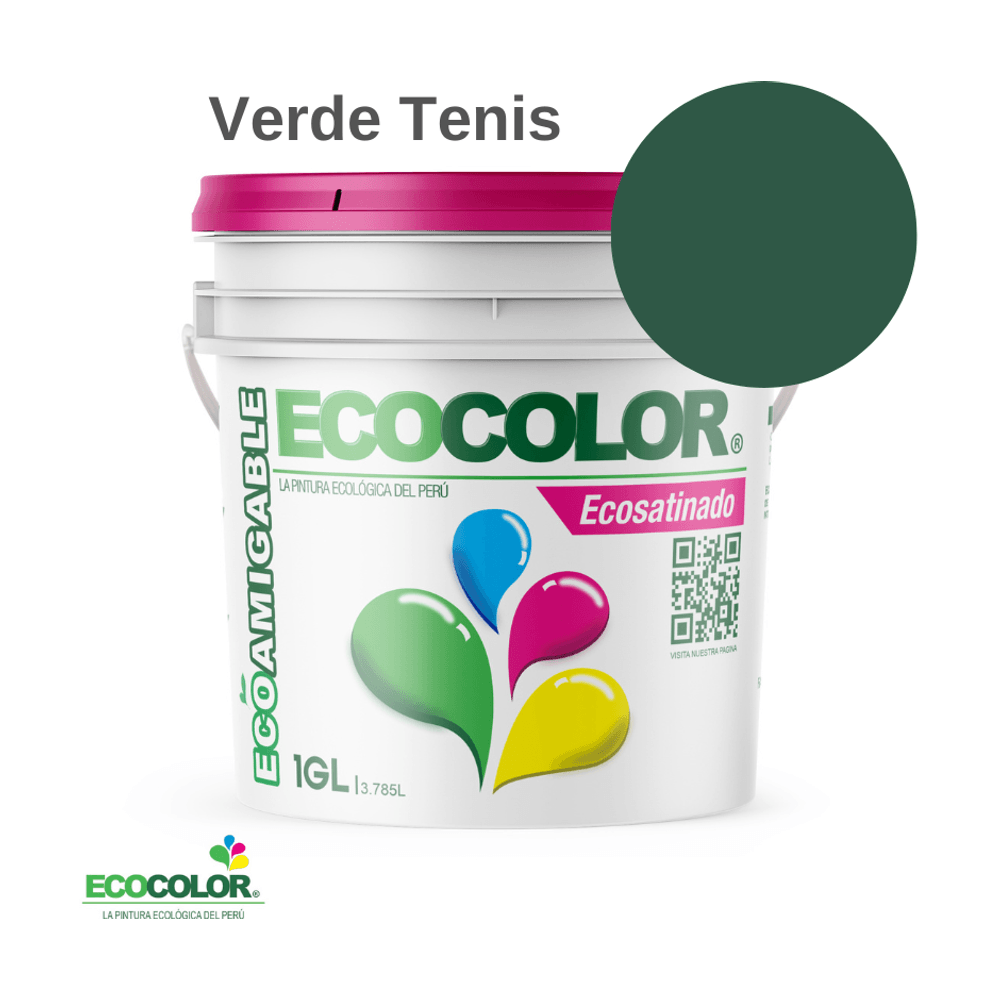 Pintura Ecológica ECOSATINADO 1 Galón Verde Tenis