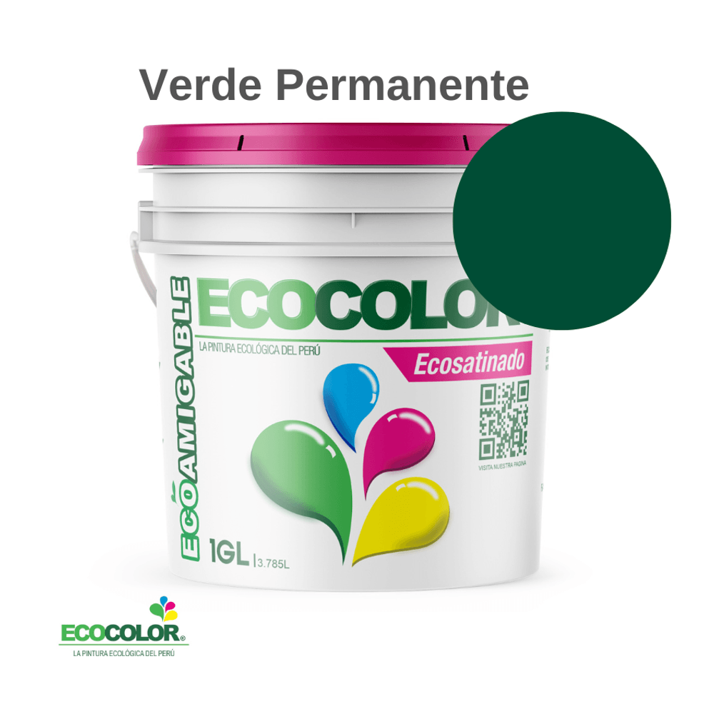 Pintura Ecológica ECOSATINADO 1 Galón Verde Permanente