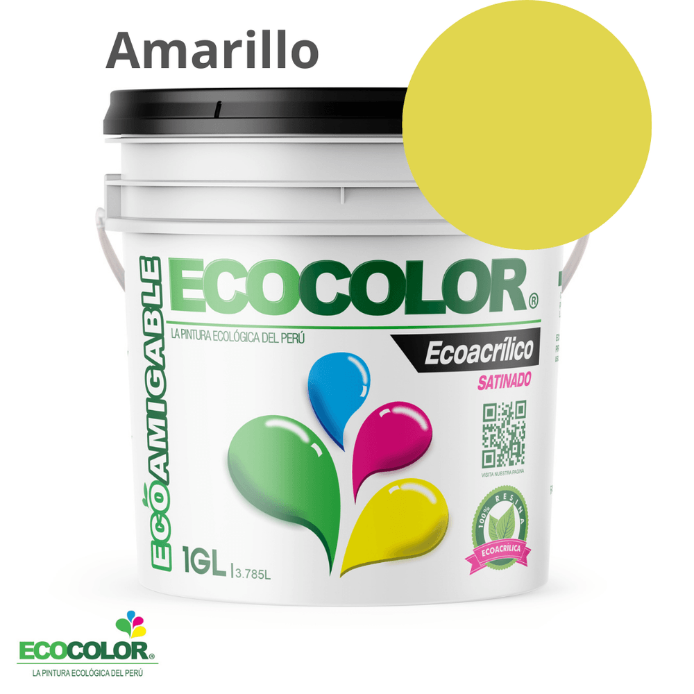 Pintura Ecológica ECOACRILICO SATINADO 1 Galón Amarillo