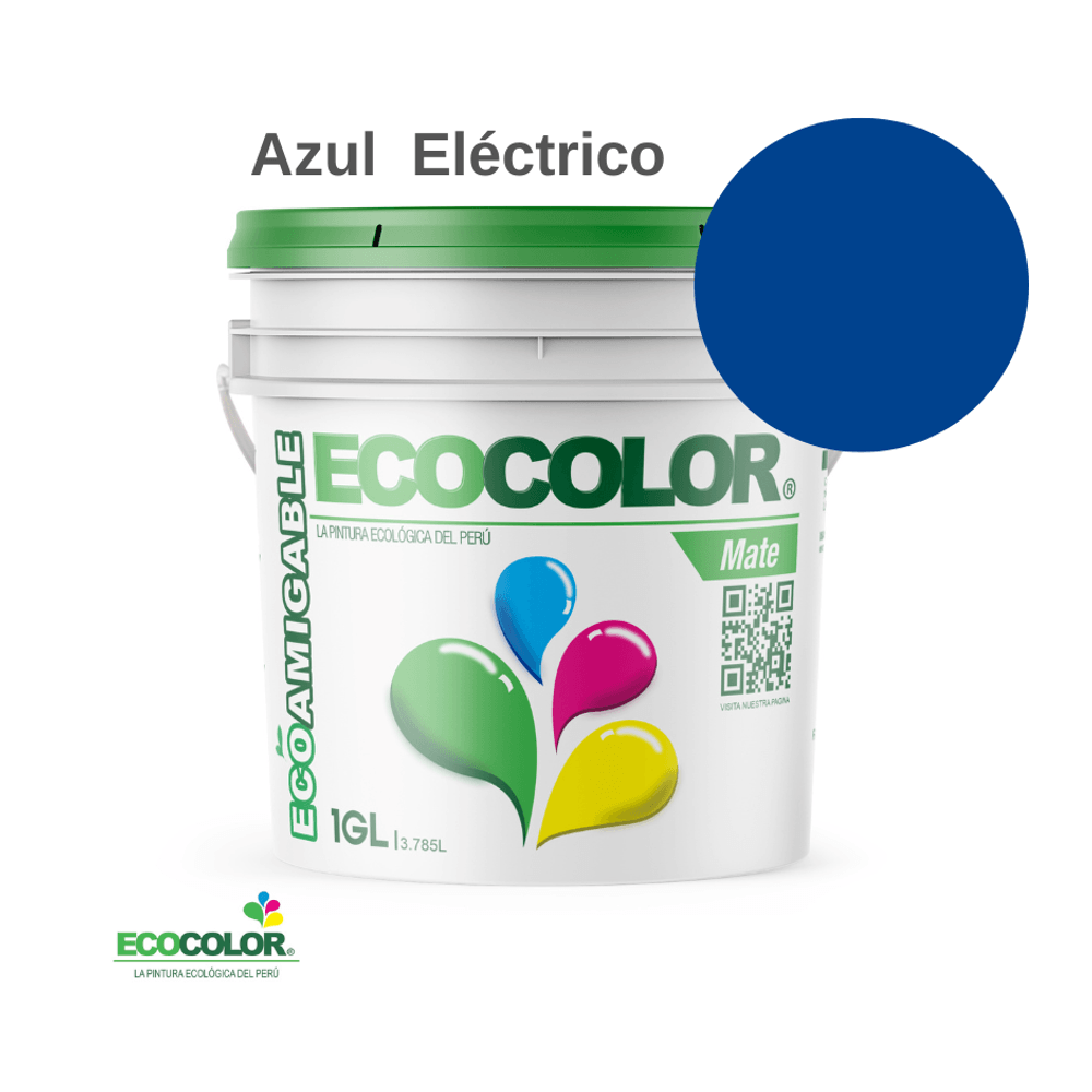 Pintura Ecológica MATE 1 Galón Azul Eléctrico