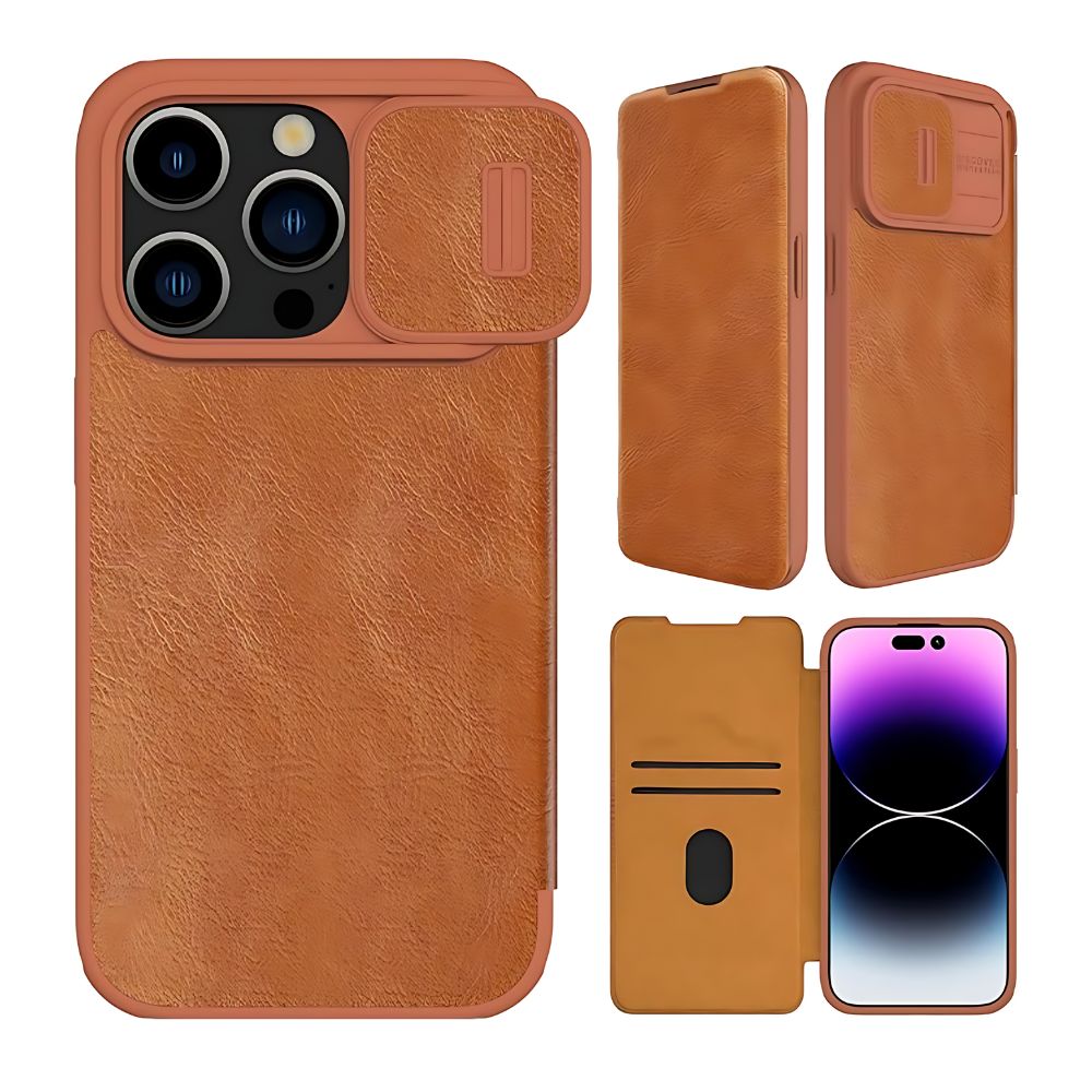 Case Nillkin Qin Pro Para iPhone 13 Pro Camel