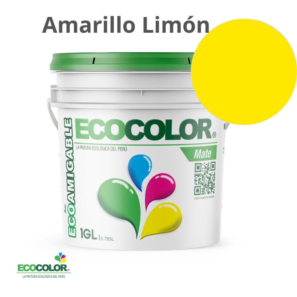 Pintura Ecológica MATE 1 Galón Amarillo Limón