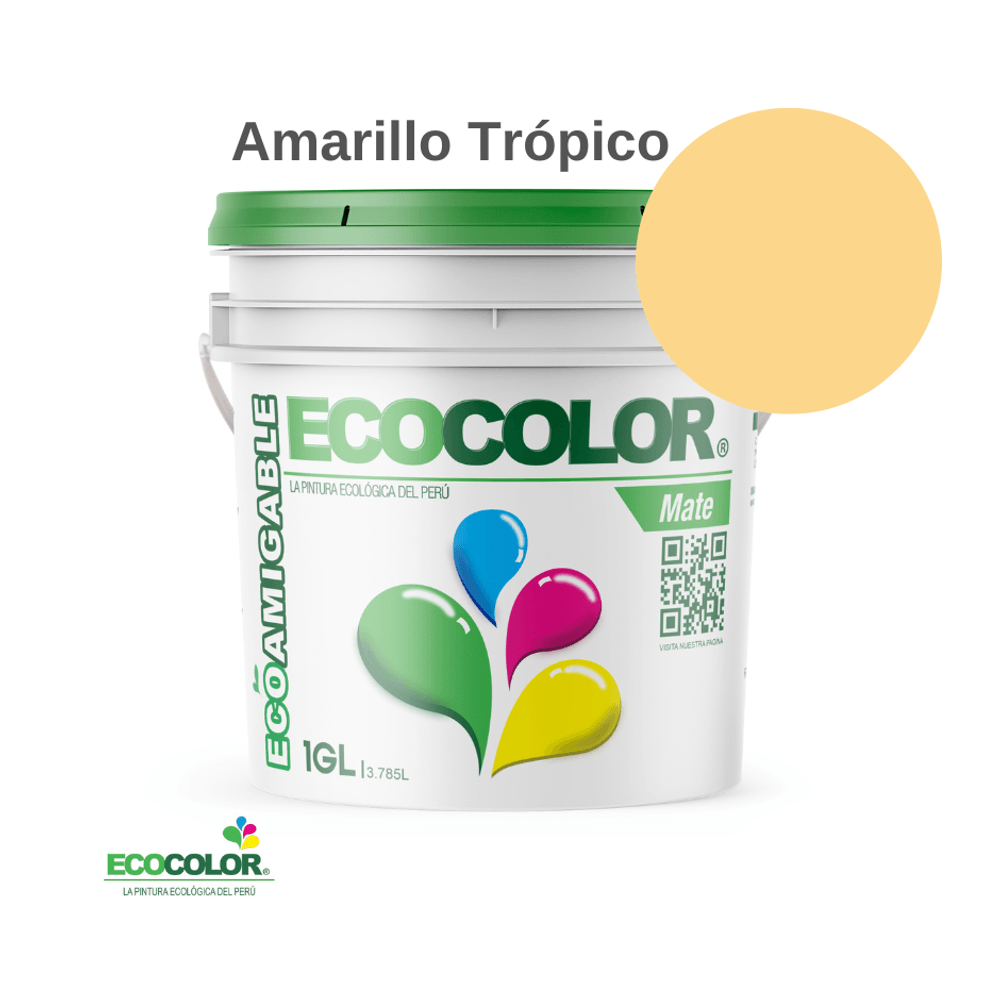 Pintura Ecológica MATE 1 Galón Amarillo Trópico