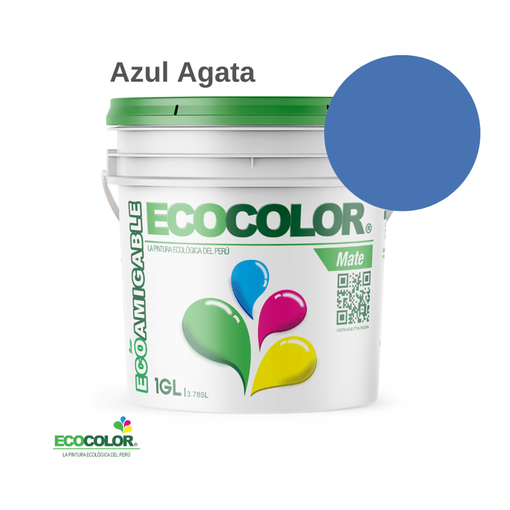 Pintura Ecológica MATE 1 Galón Azul Agata