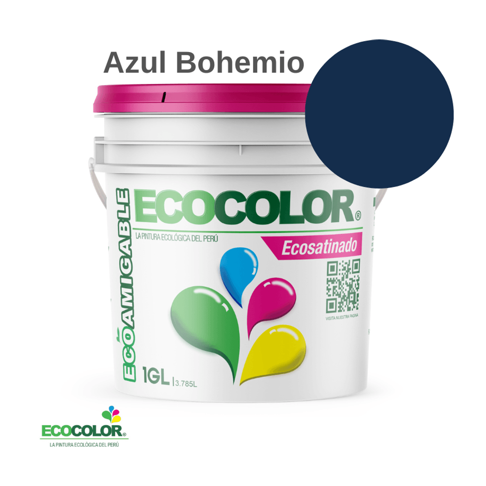 Pintura Ecológica ECOSATINADO 1 Galón Azul Bohemio