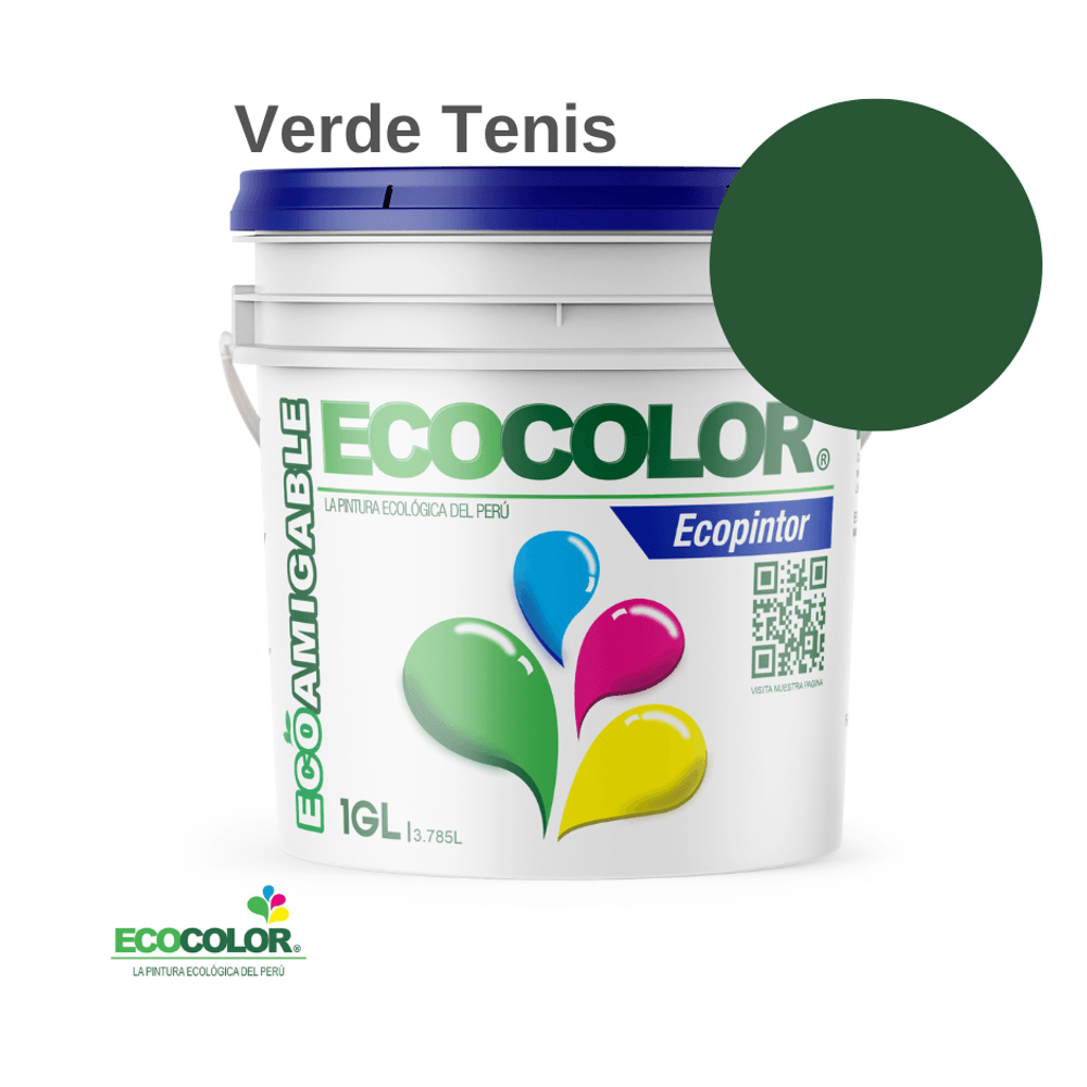 Pintura Ecológica ECOPINTOR 1 Galón Verde Tenis