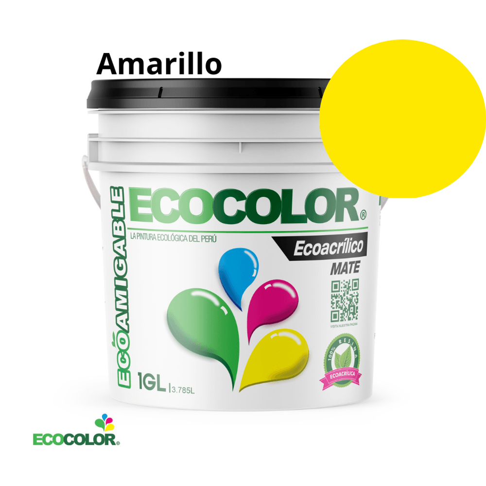 Pintura Ecológica ECOACRILICO MATE 1 Galón Amarillo