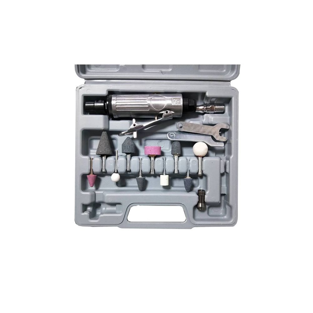 Kit Rectificadora Neumatica 1/4 In con accesorios 16 Piezas