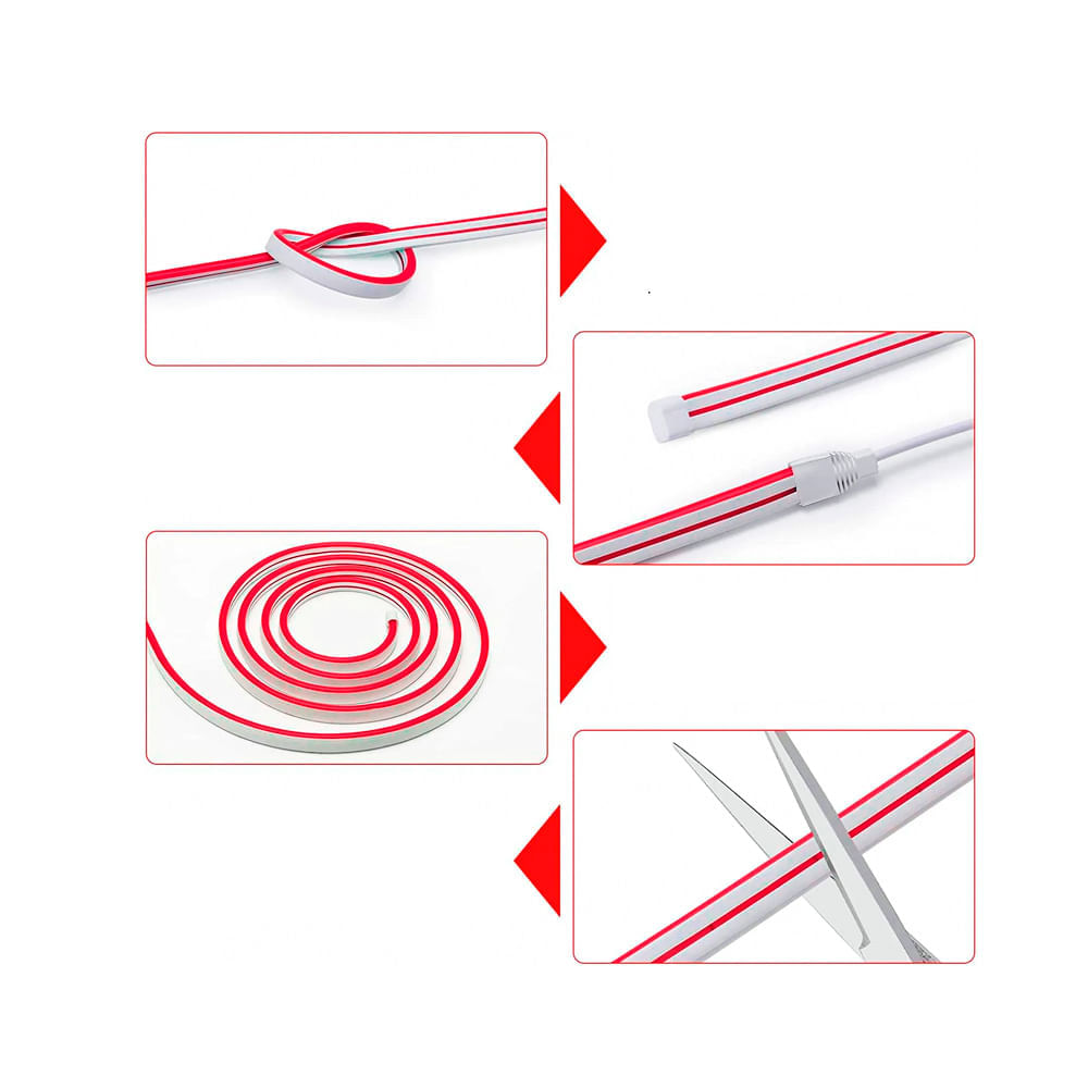 Cinta Led 5 metros Rojo Neón - 12V PVC