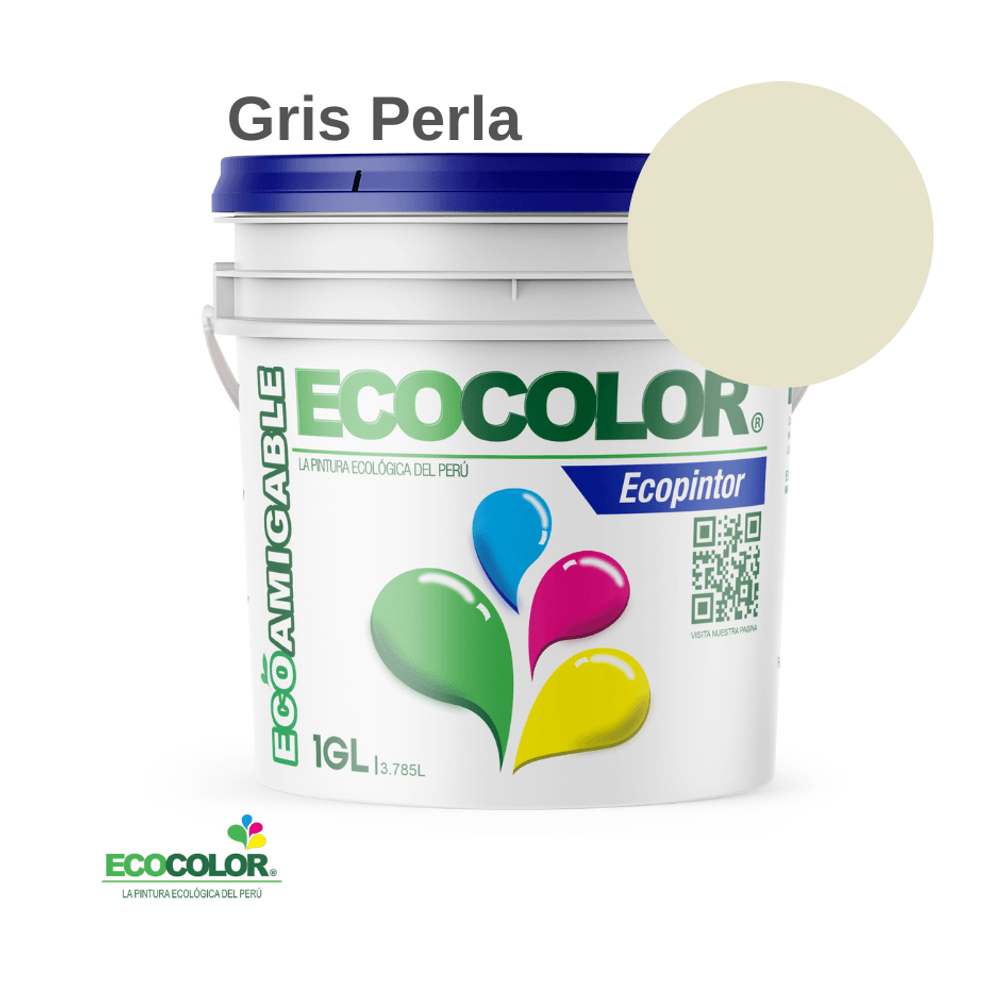Pintura Ecológica ECOPINTOR 1 Galón Gris Perla