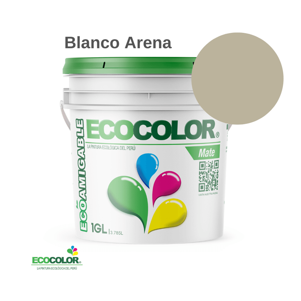 Pintura Ecológica MATE 1 Galón Blanco Arena