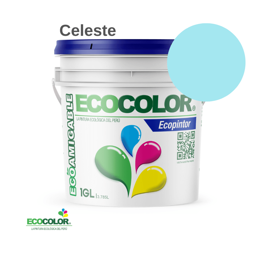 Pintura Ecológica ECOPINTOR 1 Galón Celeste