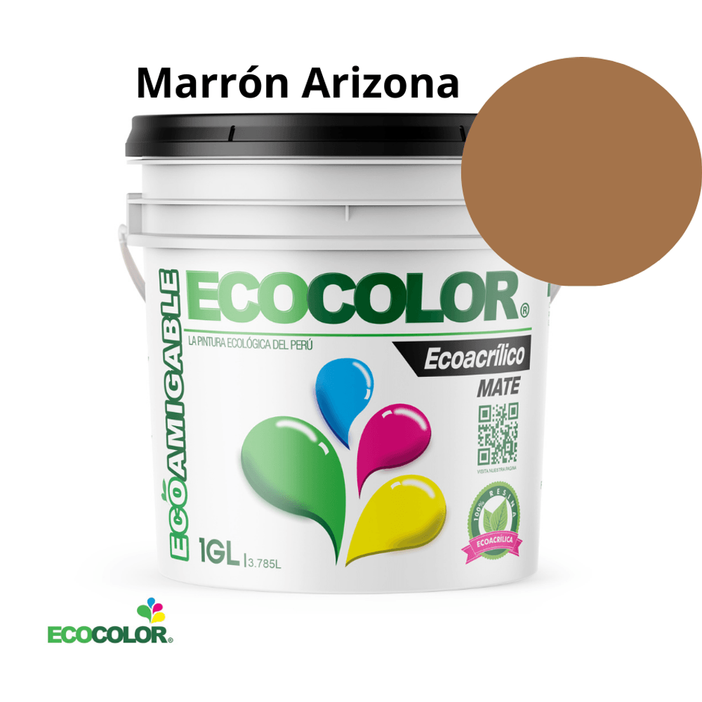 Pintura Ecológica ECOACRILICO MATE 1 Galón Marrón Arizona