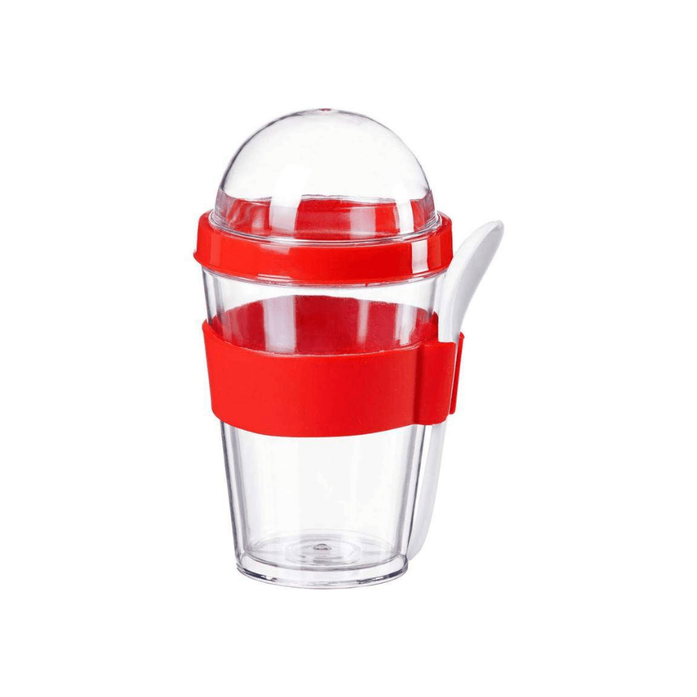 Vaso para Yogurt y Cereal Rojo