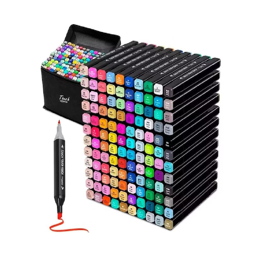 SET DE 120 PLUMONES DE DOBLE PUNTA