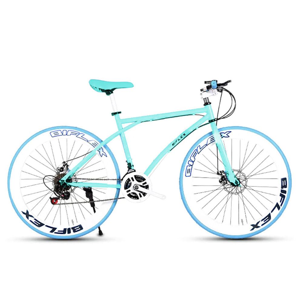 Bicicleta con Cambios Shimano Celeste - Marca Biflex