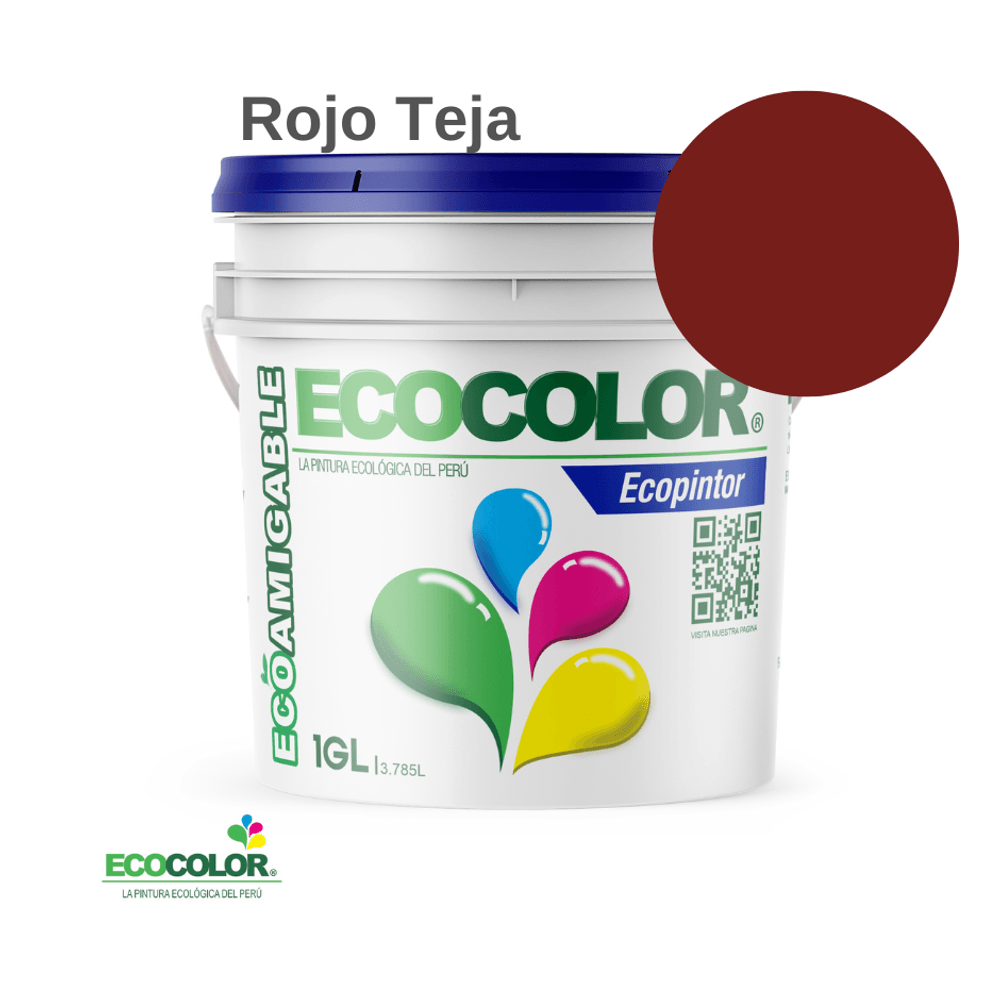 Pintura Ecológica ECOPINTOR 1 Galón Rojo Teja