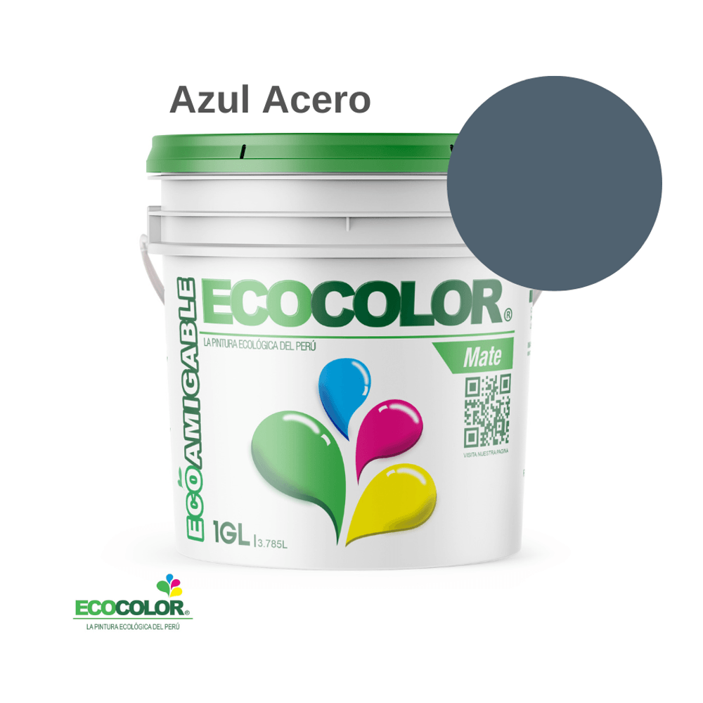 Pintura Ecológica MATE 1 Galón Azul Acero